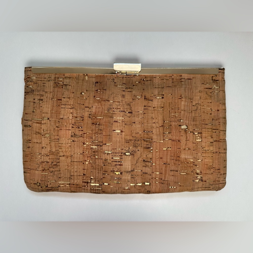 JCrew Cork Clutch with Gold Accents